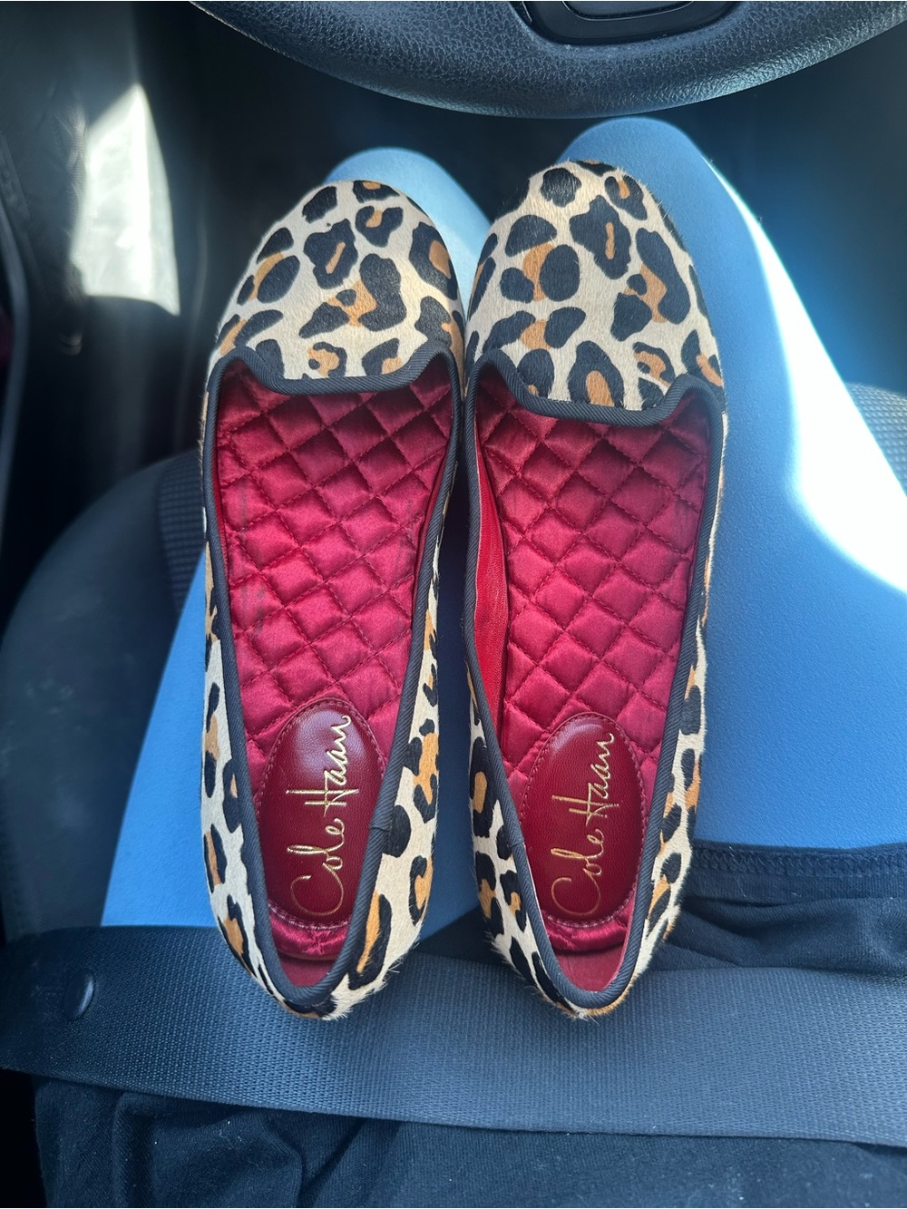 Cole Haan x Nike Air Leopard-Print Ballet Flats with Red Quilted Lining